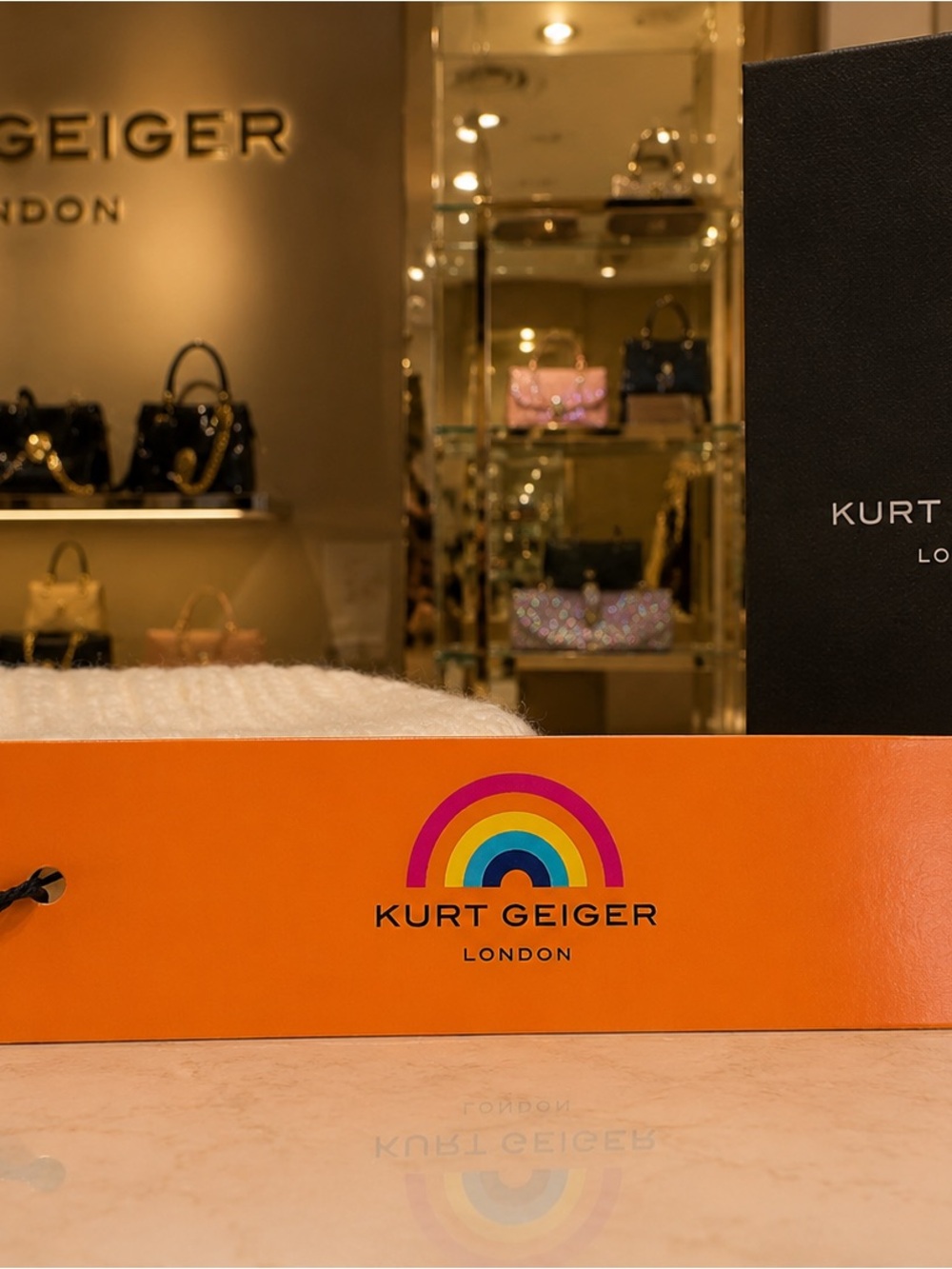 Kurt Geiger Cream Knit hair band with Multicolor Crystal Butterfly - Picture 4 of 4